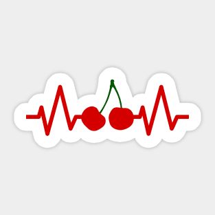 heart cherry graphic for fruit likers awesome matching couple family costume idea Sticker